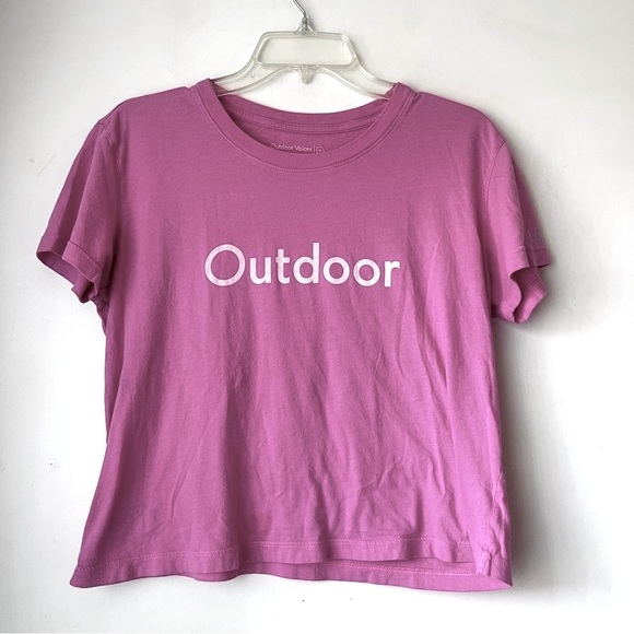 Outdoor Voices Pink Logo Los Angeles Short Sleeve Tshirt M - Picture 1 of 4